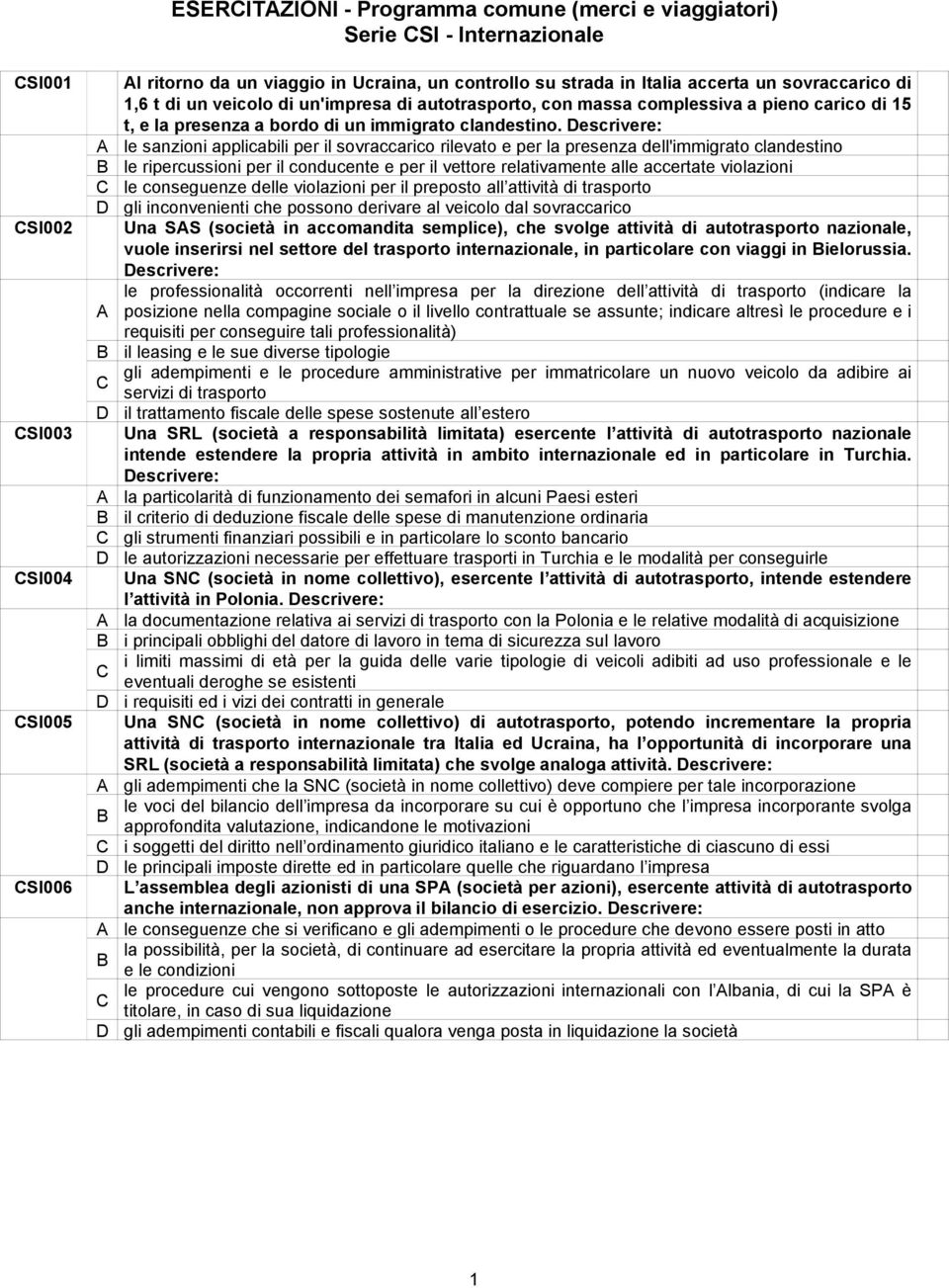 escrivere: le sanzioni applicabili per il sovraccarico rilevato e per la presenza dell'immigrato clandestino le ripercussioni per il conducente e per il vettore relativamente alle accertate