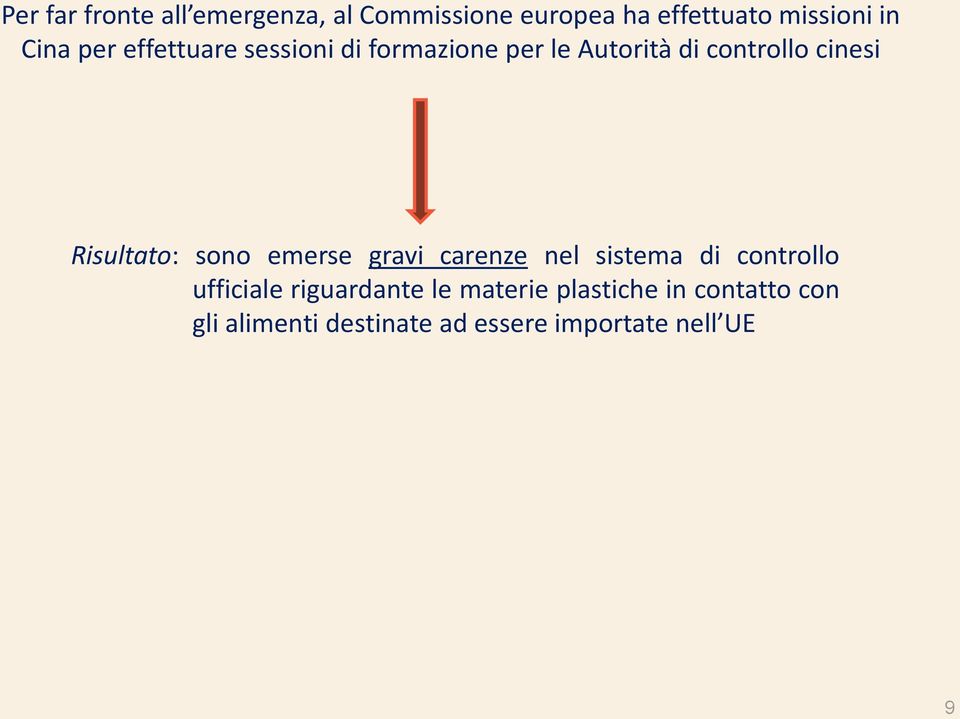 Risultato: sono emerse gravi carenze nel sistema di controllo ufficiale