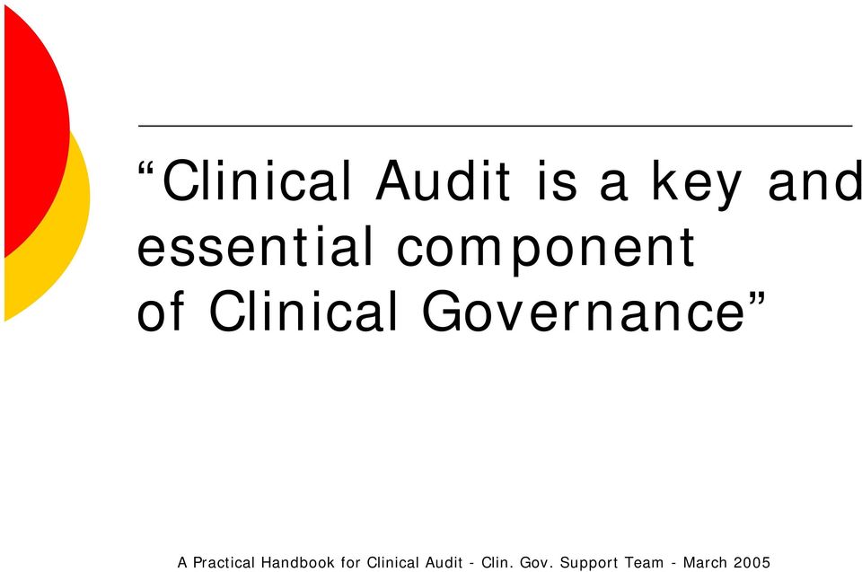 Practical Handbook for Clinical Audit