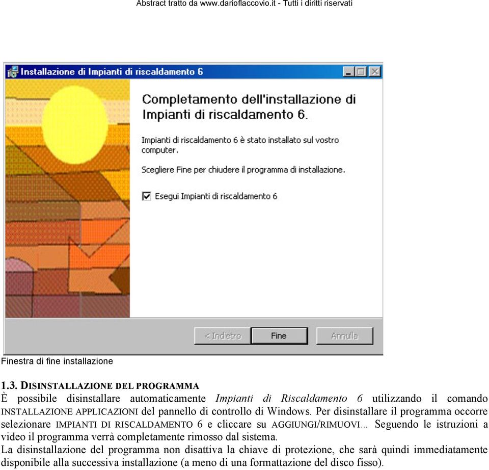 del pannello di controllo di Windows.