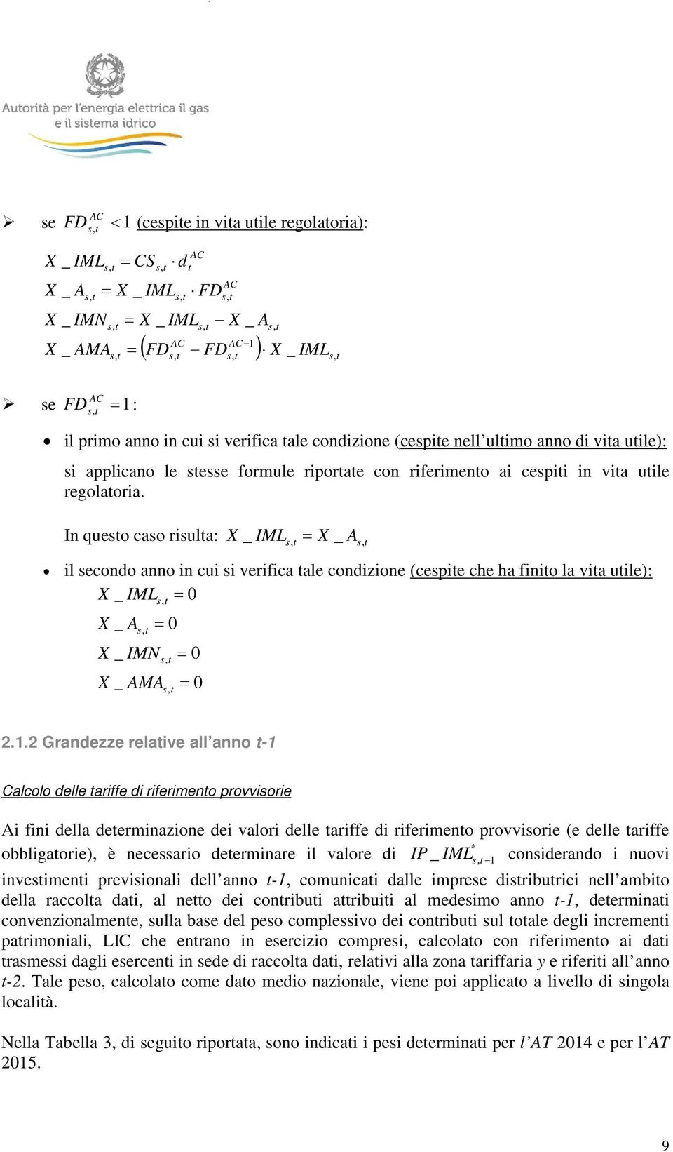 2 Grandezze relave all anno -1 Calcolo delle arffe d rfermeno provvore A fn della deermnazone de valor delle arffe d rfermeno provvore (e delle arffe * obblgaore) è necearo deermnare l valore d IP