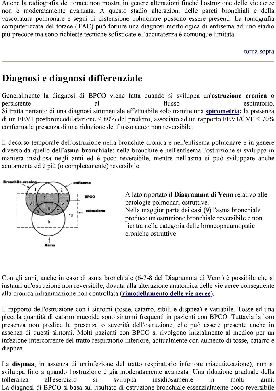 La tomografia computerizzata del torace (TAC) può fornire una diagnosi morfologica di enfisema ad uno stadio più precoce ma sono richieste tecniche sofisticate e l'accuratezza è comunque limitata.