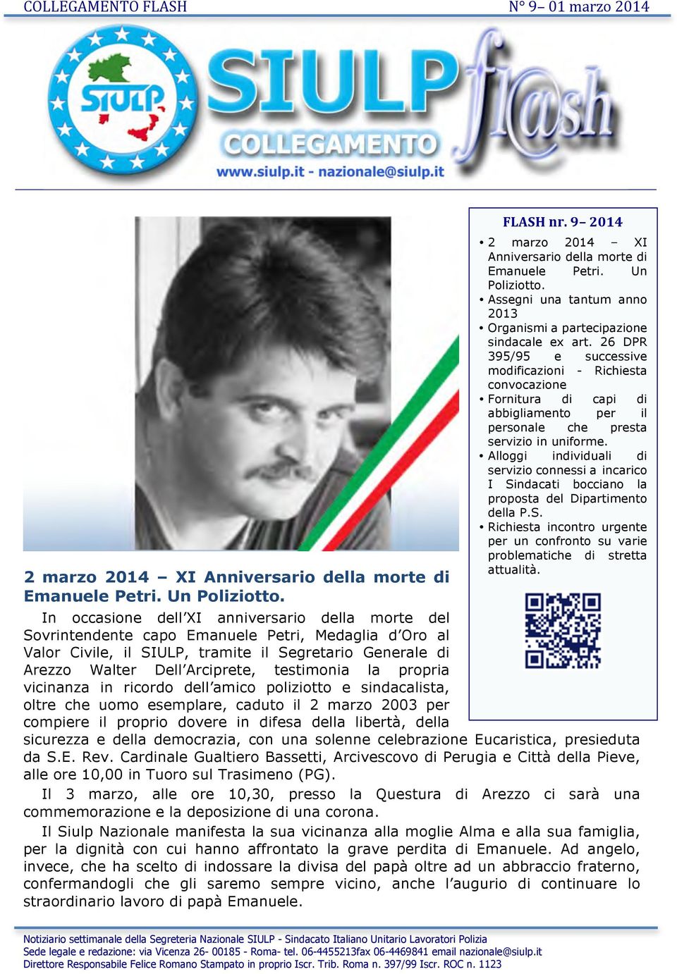 26 DPR 395/95 e successive modificazioni - Richiesta convocazione Fornitura di capi di abbigliamento per il personale che presta servizio in uniforme.