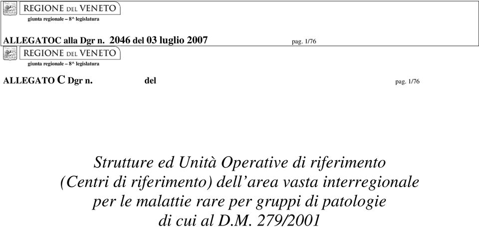 1/76 Strutture ed Unità Operative di riferimento (Centri di