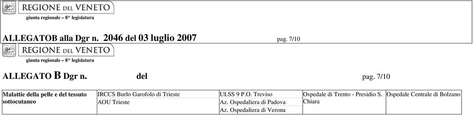 7/10 Malattie della pelle e del tessuto sottocutaneo IRCCS Burlo Garofolo di Trieste