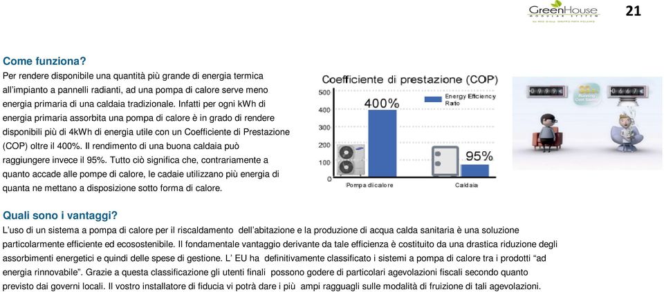 Il rendimento di una buona caldaia può raggiungere invece il 95%.