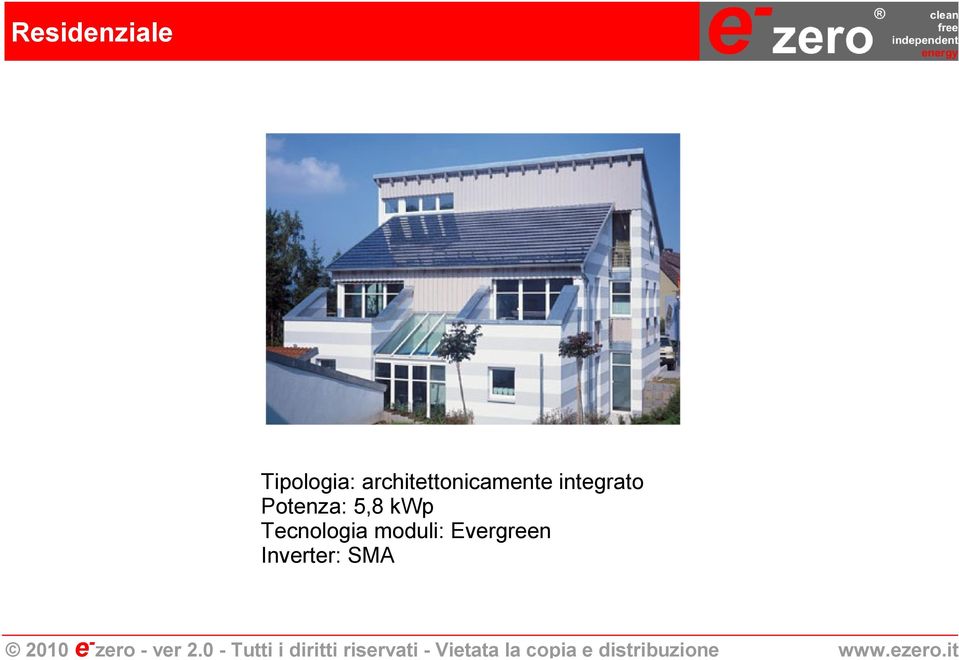 integrato Potenza: 5,8 kwp