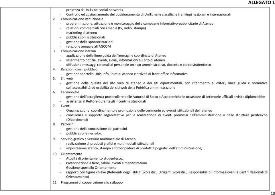 ateneo - pubblicazioni istituzionali - gestione delle sponsorizzazioni - relazione annuale all AGCOM 3.