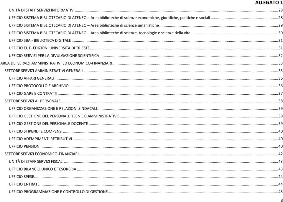 .. 30 UFFICIO SBA - BIBLIOTECA DIGITALE... 31 UFFICIO EUT- EDIZIONI UNIVERSITÀ DI TRIESTE... 31 UFFICIO SERVIZI PER LA DIVULGAZIONE SCIENTIFICA.