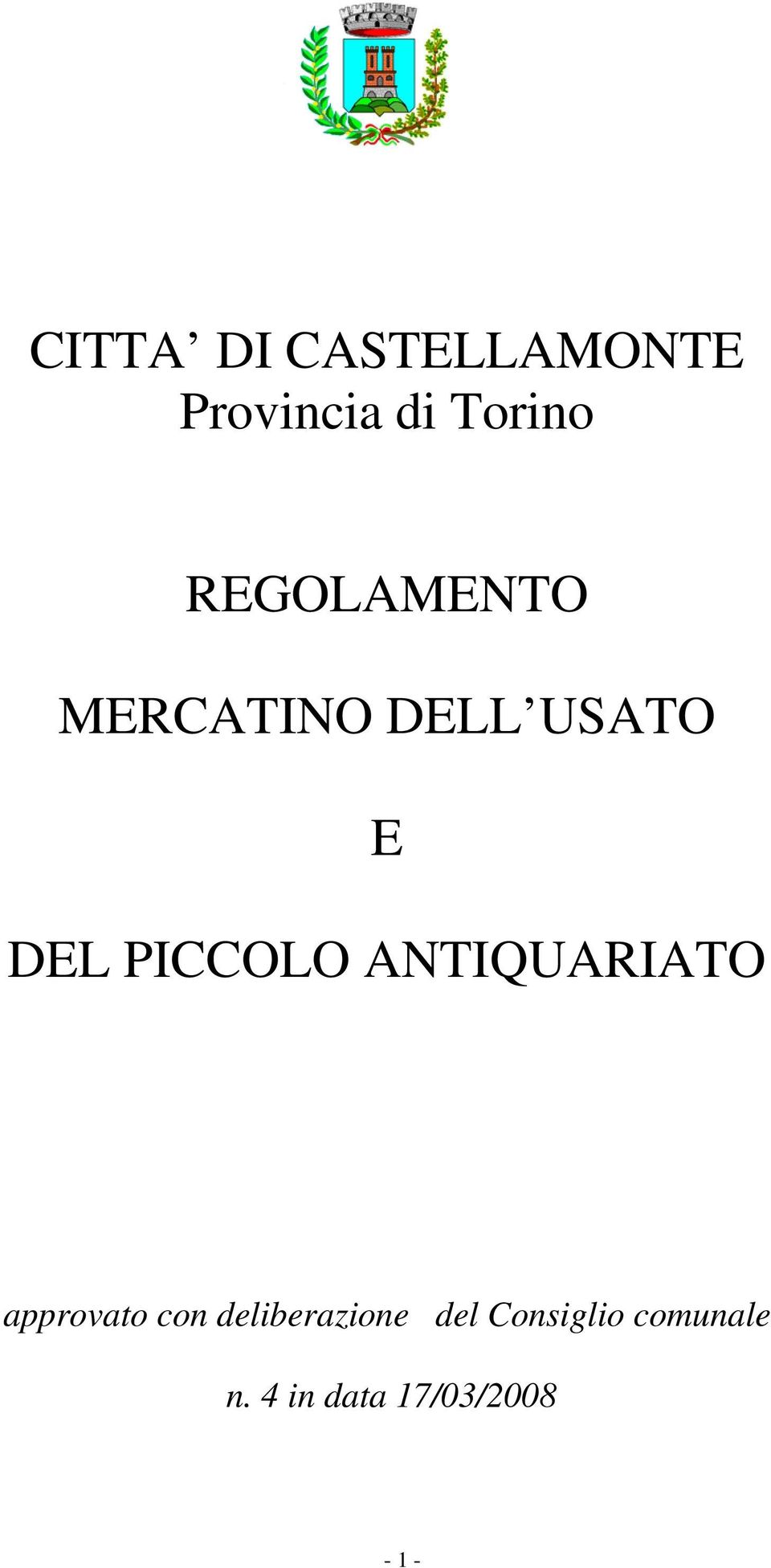 PICCOLO ANTIQUARIATO approvato con