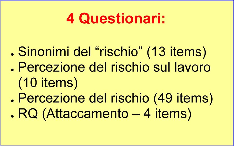 lavoro (10 items) Percezione del