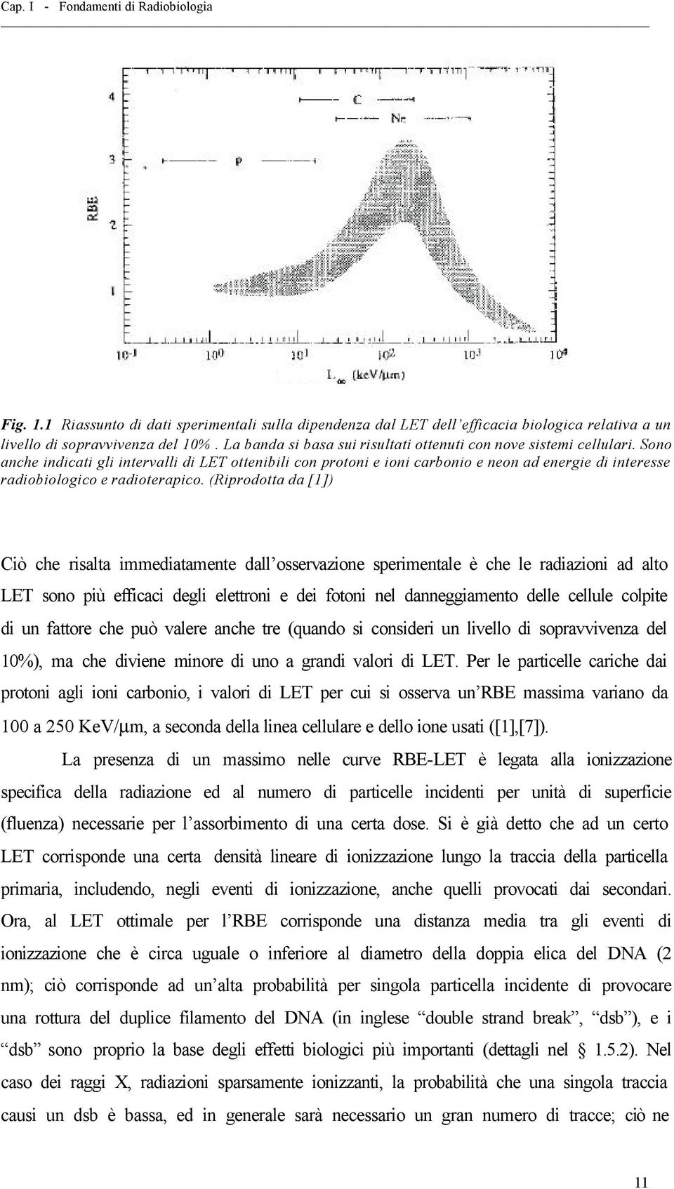 Sono anche indicati gli intervalli di LET ottenibili con protoni e ioni carbonio e neon ad energie di interesse radiobiologico e radioterapico.