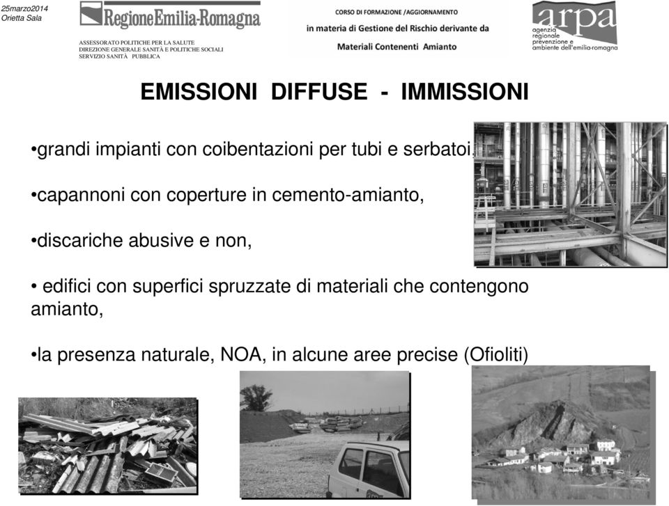 abusive e non, edifici con superfici spruzzate di materiali che