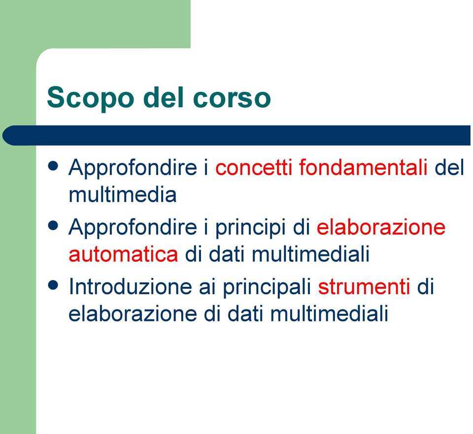 elaborazione automatica di dati multimediali