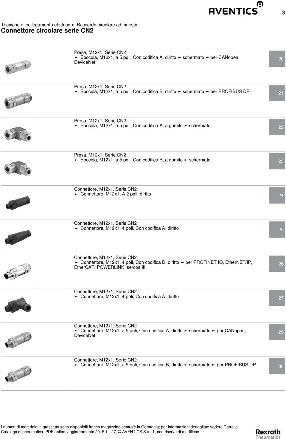 schermato 3 Connettore, M1x1, Serie CN Connettore, M1x1, A poli, diritto Connettore, M1x1, Serie CN Connettore, M1x1, poli, Con codifica A, diritto 5 Connettore, M1x1, Serie CN Connettore, M1x1,