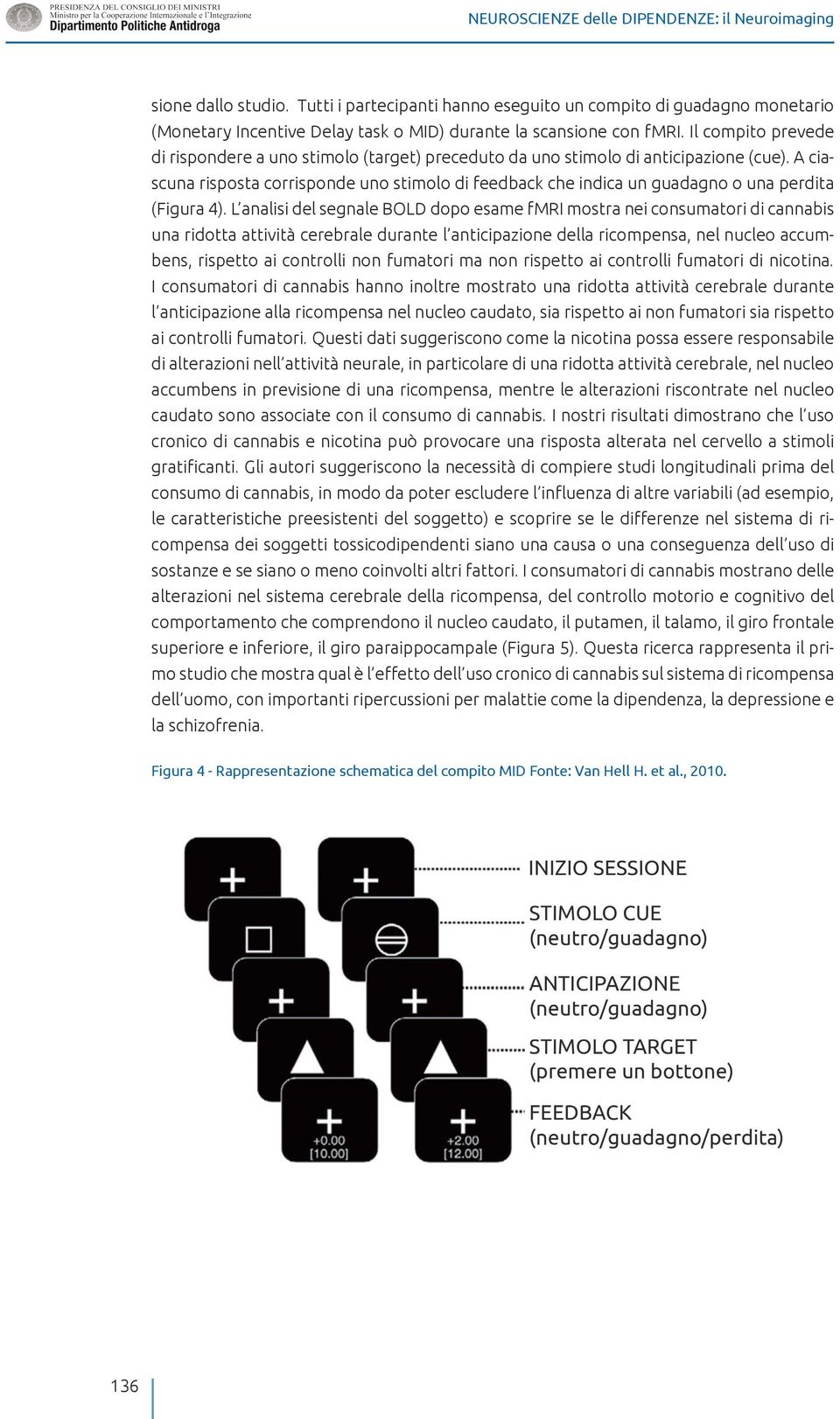 Il compito prevede di rispondere a uno stimolo (target) preceduto da uno stimolo di anticipazione (cue).