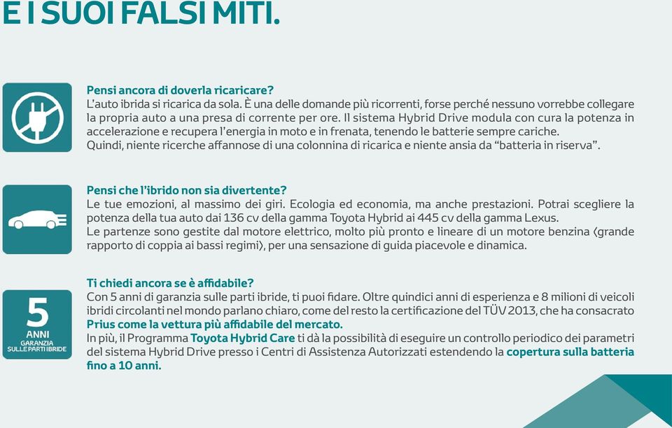 Il sistema Hybrid Drive modula con cura la potenza in accelerazione e recupera l energia in moto e in frenata, tenendo le batterie sempre cariche.