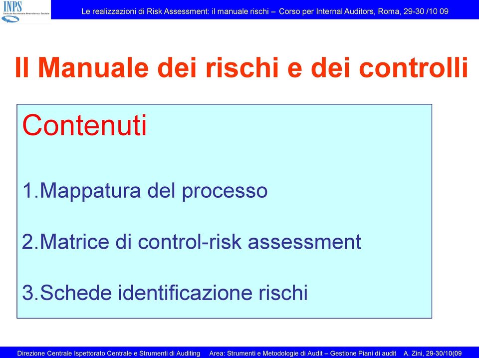 Matrice di control-risk assessment 3.