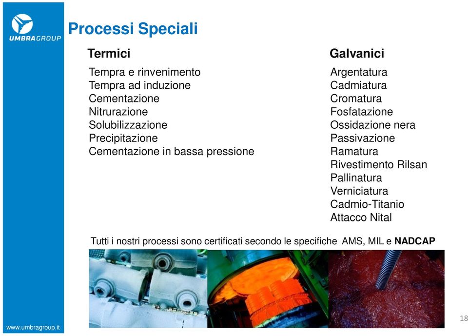 Cromatura Fosfatazione Ossidazione nera Passivazione Ramatura Rivestimento Rilsan Pallinatura