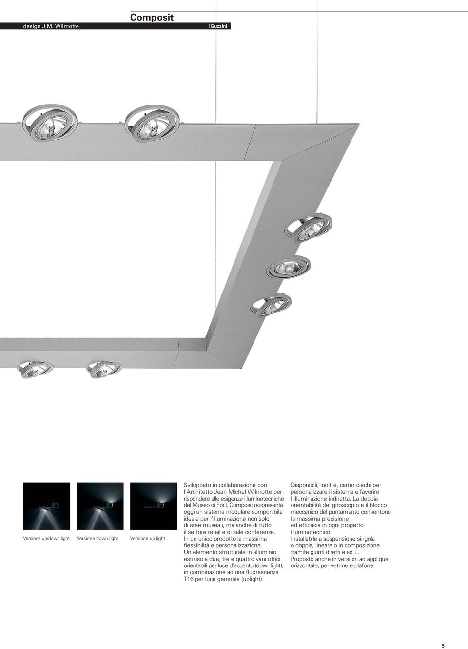 Museo di Forlì, Composit rappresenta oggi un sistema modulare componibile ideale per l illuminazione non solo di aree museali, ma anche di tutto il settore retail e di sale conferenze.