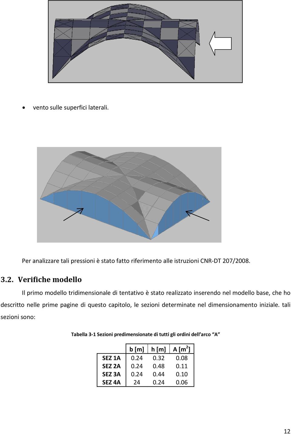 descritto nelle prime pagine di questo capitolo, le sezioni determinate nel dimensionamento iniziale.