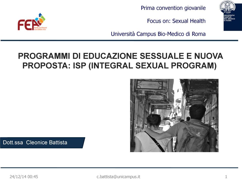 EDUCAZIONE SESSUALE E NUOVA PROPOSTA: ISP (INTEGRAL SEXUAL