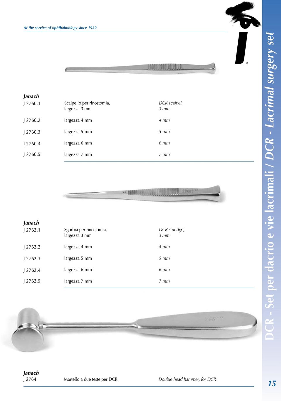 mm largezza 4 mm largezza 5 mm largezza 6 mm largezza 7 mm DCR scalpel, 3 mm 4 mm 5 mm 6 mm 7 mm DCR smudge, 3 mm 4 mm 5 mm 6 mm 7