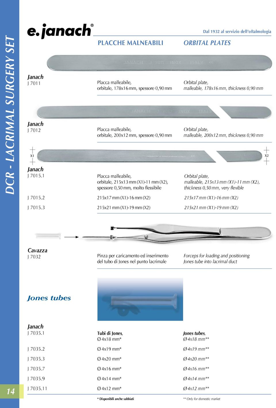 0,50 mm, molto flessibile Orbital plates Orbital plate, malleable, 178x16 mm, thickness 0,90 mm Orbital plate, malleable, 200x12 mm, thickness 0,90 mm Orbital plate, malleable, 215x13 mm (X1)-11 mm