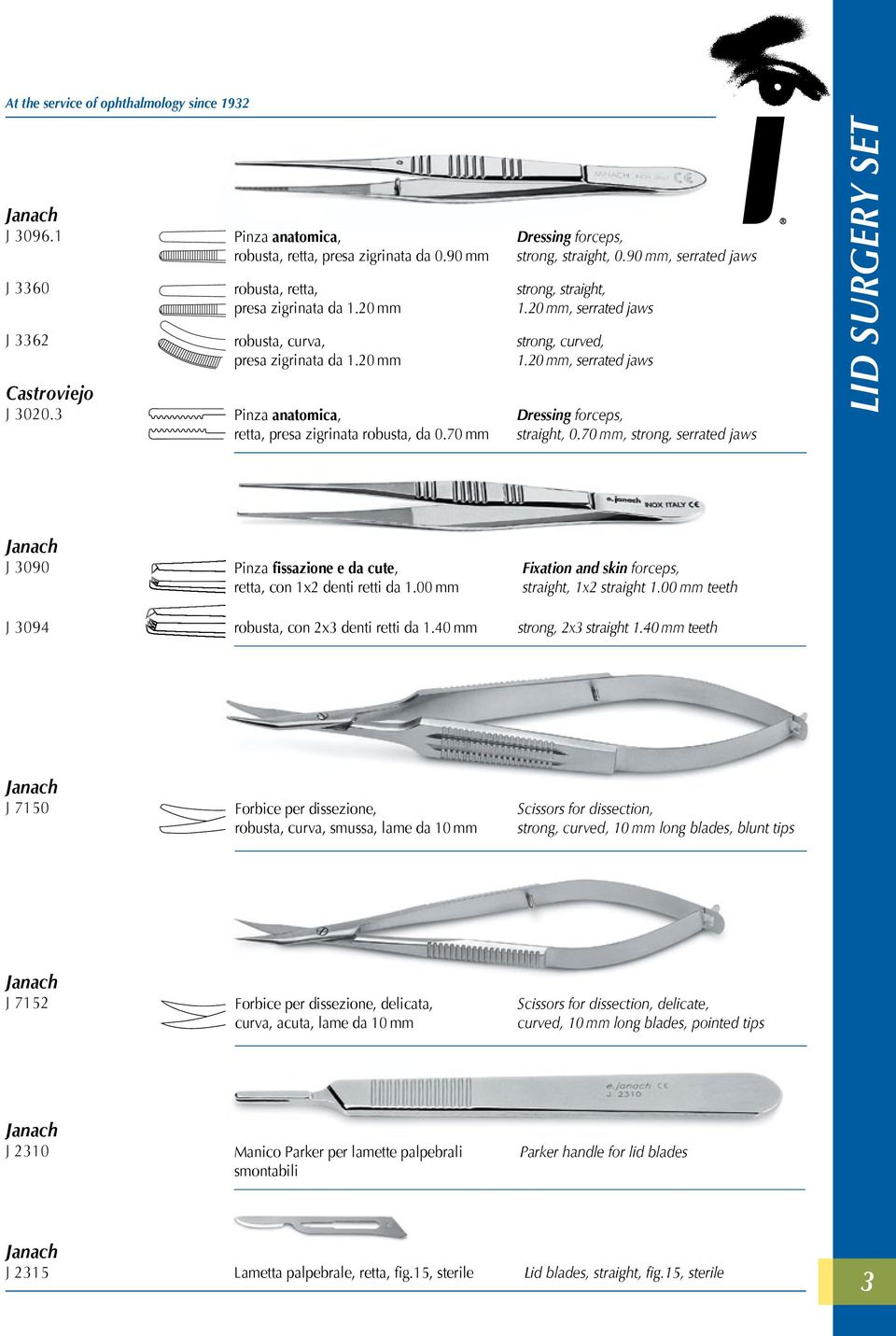 20 mm, serrated jaws strong, curved, 1.20 mm, serrated jaws Dressing forceps, straight, 0.