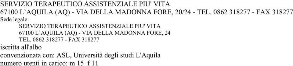 MADONNA FORE, 24 TEL.