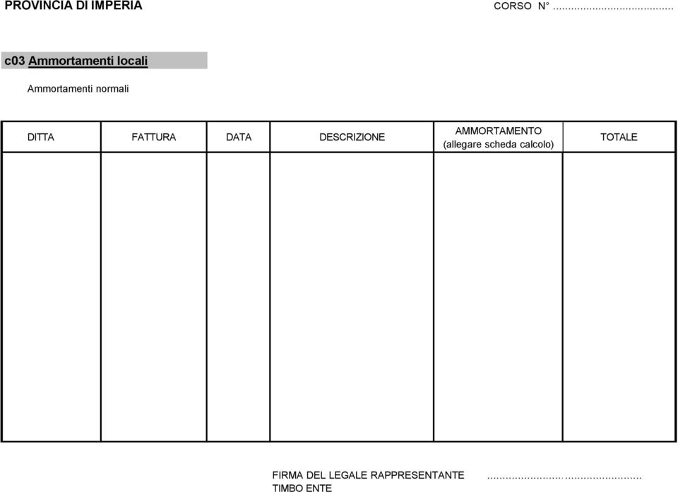 normali DITTA FATTURA DATA DESCRIZIONE