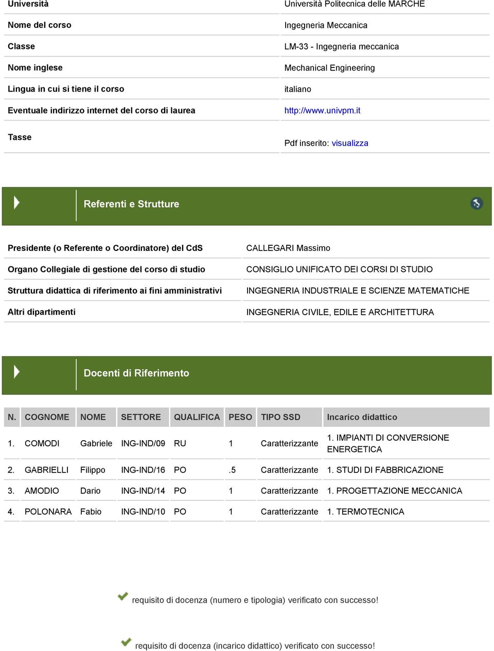 it Tasse Pdf inserito: visualizza Referenti e Strutture Presidente (o Referente o Coordinatore) del CdS Organo Collegiale di gestione del corso di studio Struttura didattica di riferimento ai fini