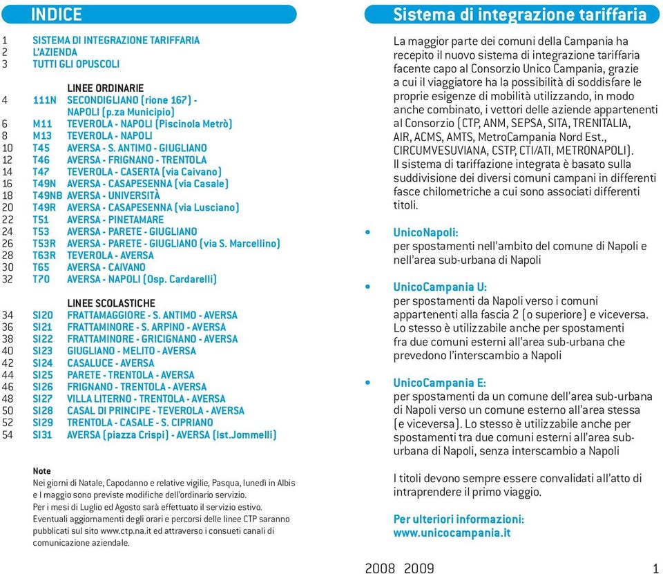 ANTIMO - GIUGLIANO T46 - FRIGNANO - TRENTOLA T47 TEVEROLA - CASERTA (via Caivano) T49N - CASAPESENNA (via Casale) T49NB - UNIVERSITÀ T49R - CASAPESENNA (via Lusciano) T51 - PINETAMARE T53 - PARETE -