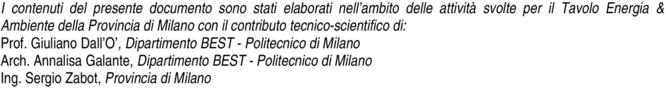 tecnico-scientifico di: Prof.