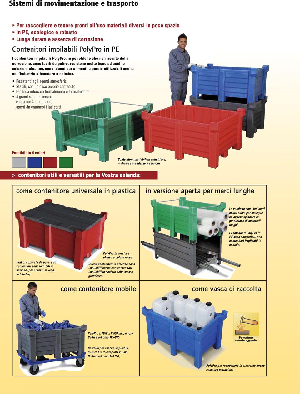 nell'industria alimentare e chimica.