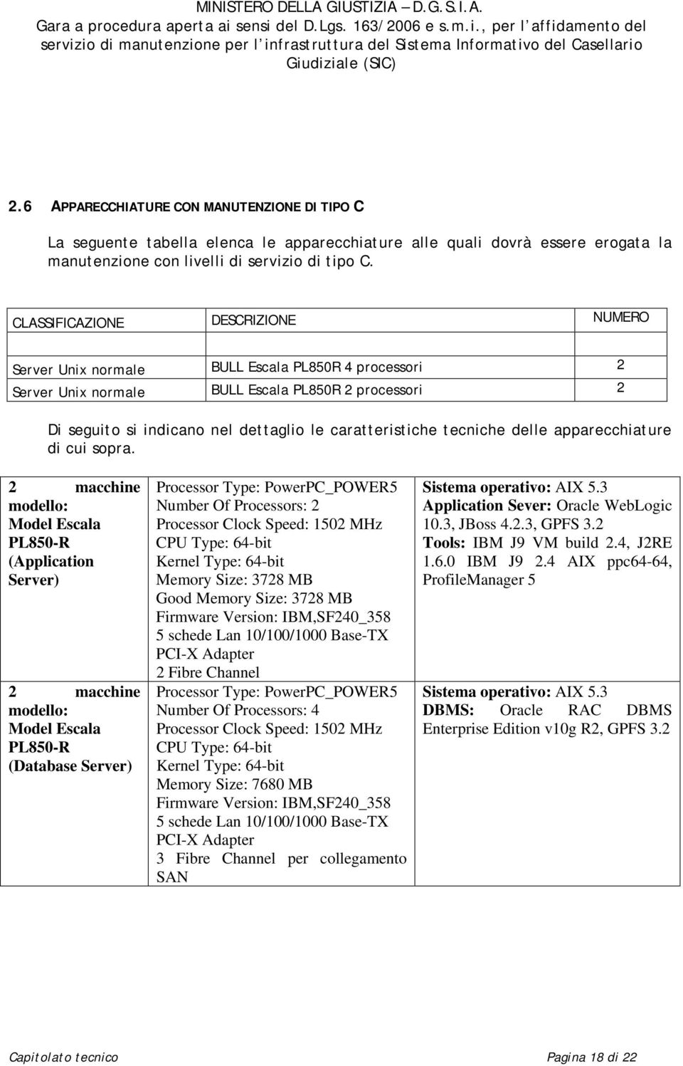 tecniche delle apparecchiature di cui sopra.