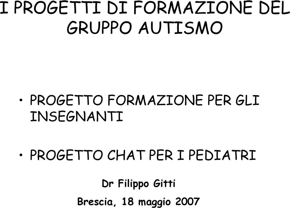 INSEGNANTI PROGETTO CHAT PER I