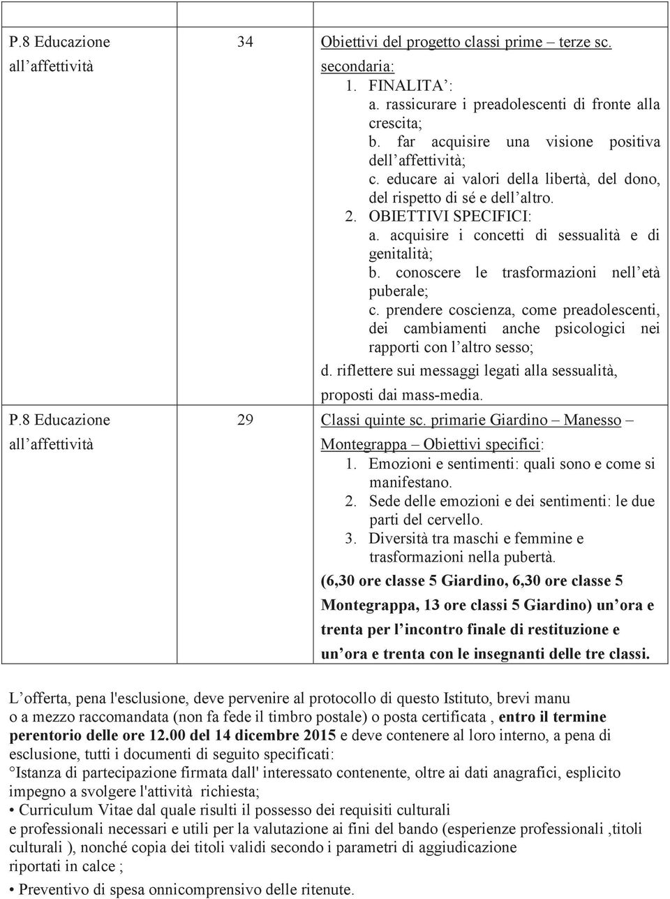 acquisire i concetti di sessualità e di genitalità; b. conoscere le trasformazioni nell età puberale; c.