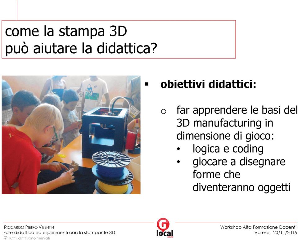 3D manufacturing in dimensione di gioco: logica e