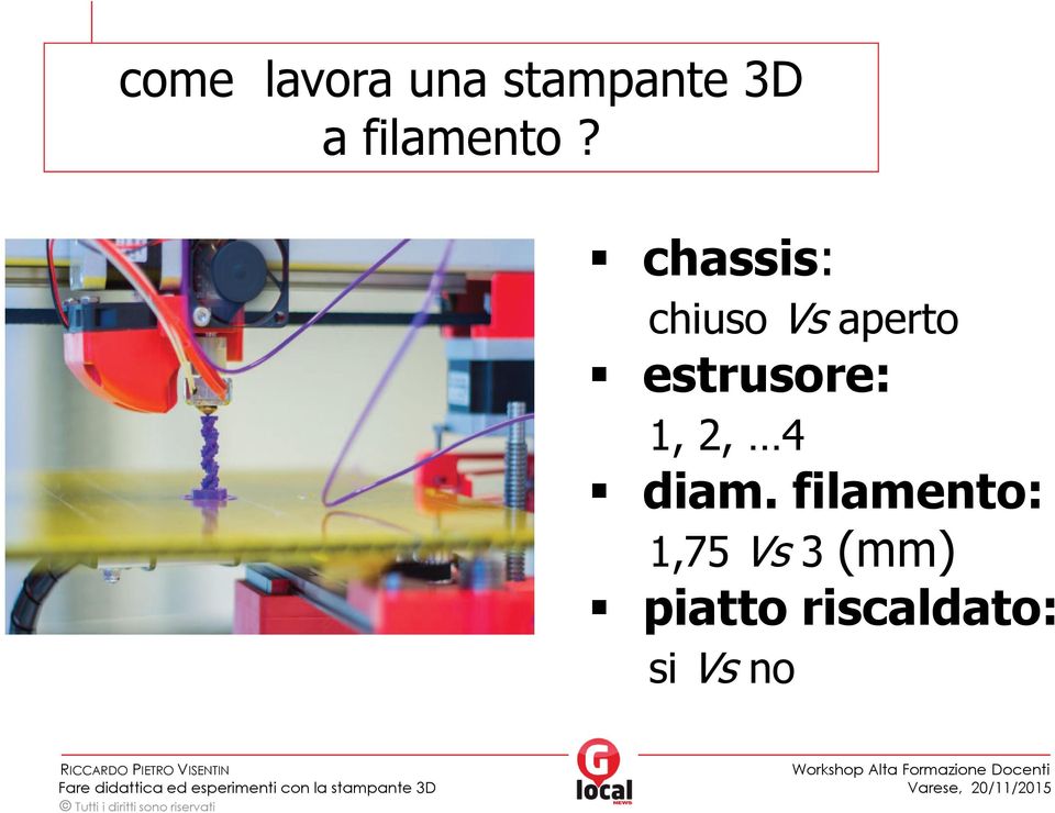 chassis: chiuso Vs aperto estrusore: