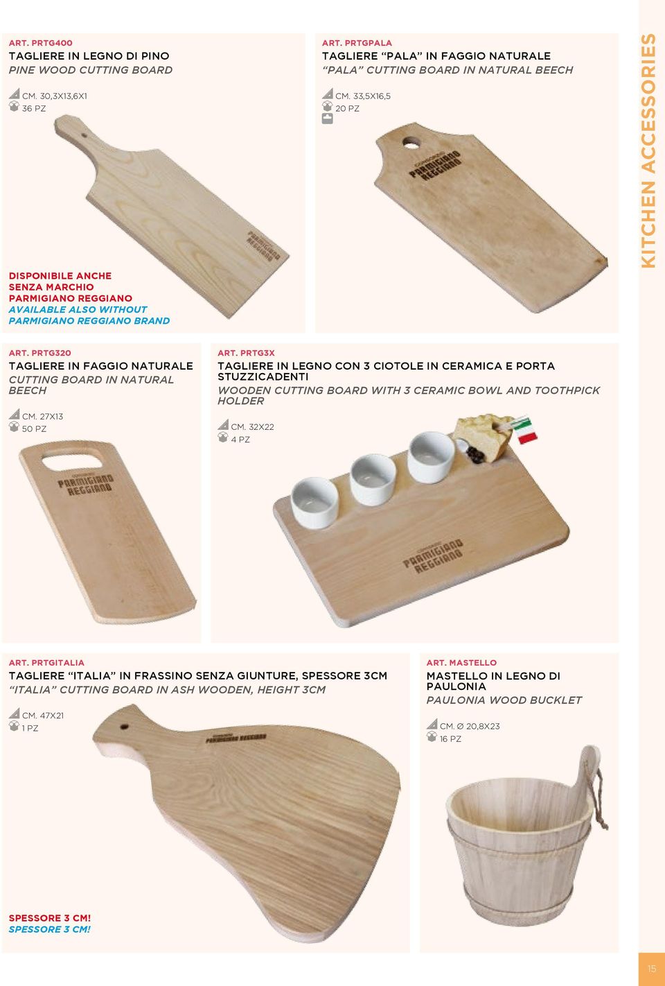 27X13 50 PZ ART. PRTG3X TAGLIERE IN LEGNO CON 3 CIOTOLE IN CERAMICA E PORTA STUZZICADENTI WOODEN CUTTING BOARD WITH 3 CERAMIC BOWL AND TOOTHPICK HOLDER CM. 32X22 4 PZ ART.