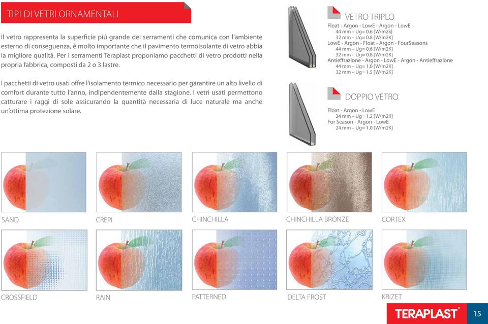 I pacchetti di vetro usati offre l isolamento termico necessario per garantire un alto livello di comfort durante tutto l anno, indipendentemente dalla stagione.