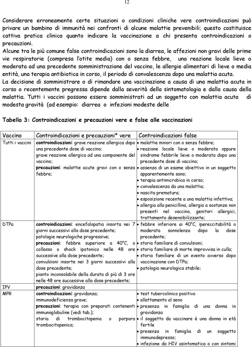 Alcune tra le più comune false controindicazioni sono la diarrea, le affezioni non gravi delle prime vie respiratorie (compresa l otite media) con o senza febbre, una reazione locale lieve o moderata