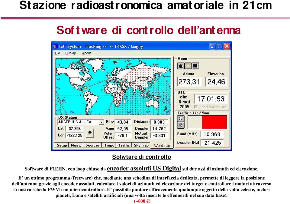 E un ottimo programma (freeware) che, mediante una schedina di interfaccia dedicata, permette di leggere la posizione dell antenna grazie agli encoder