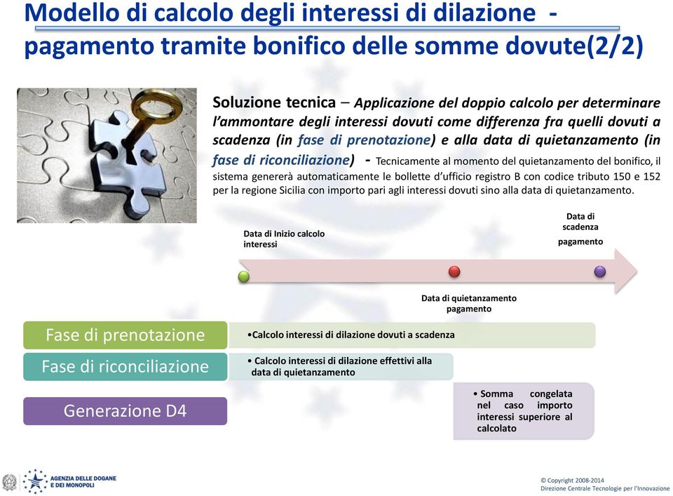 sistema genererà automaticamente le bollette d ufficio registro B con codice tributo 150 e 152 per la regione Sicilia con importo pari agli interessi dovuti sino alla data di quietanzamento.