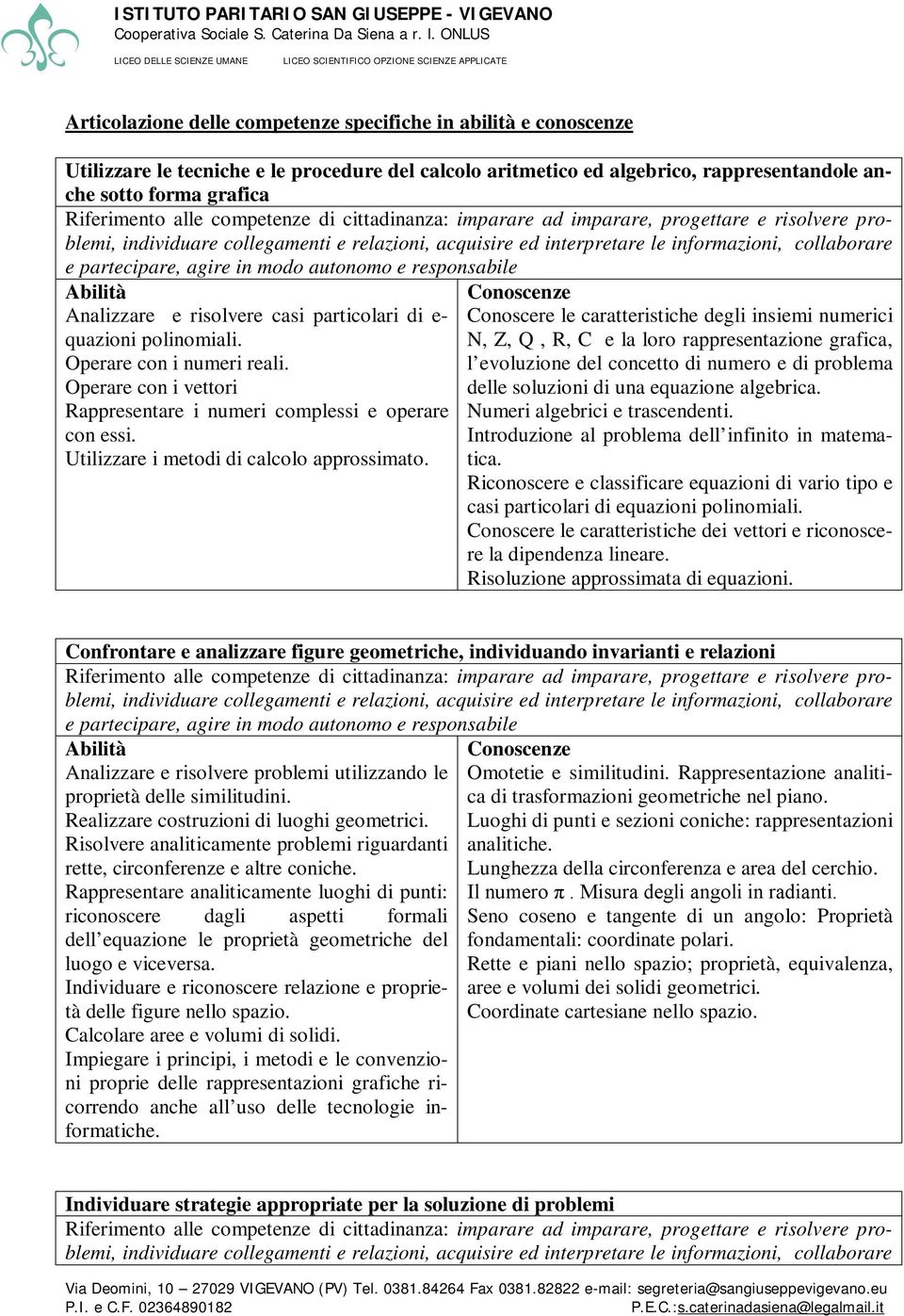 Operare con i vettori Rappresentare i numeri complessi e operare con essi. Utilizzare i metodi di calcolo approssimato.