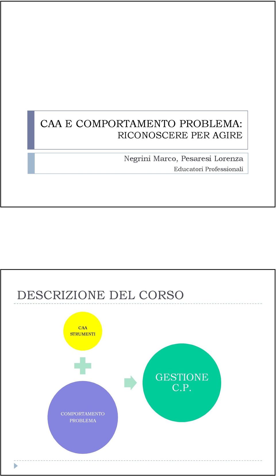 Educatori Professionali DESCRIZIONE DEL CORSO