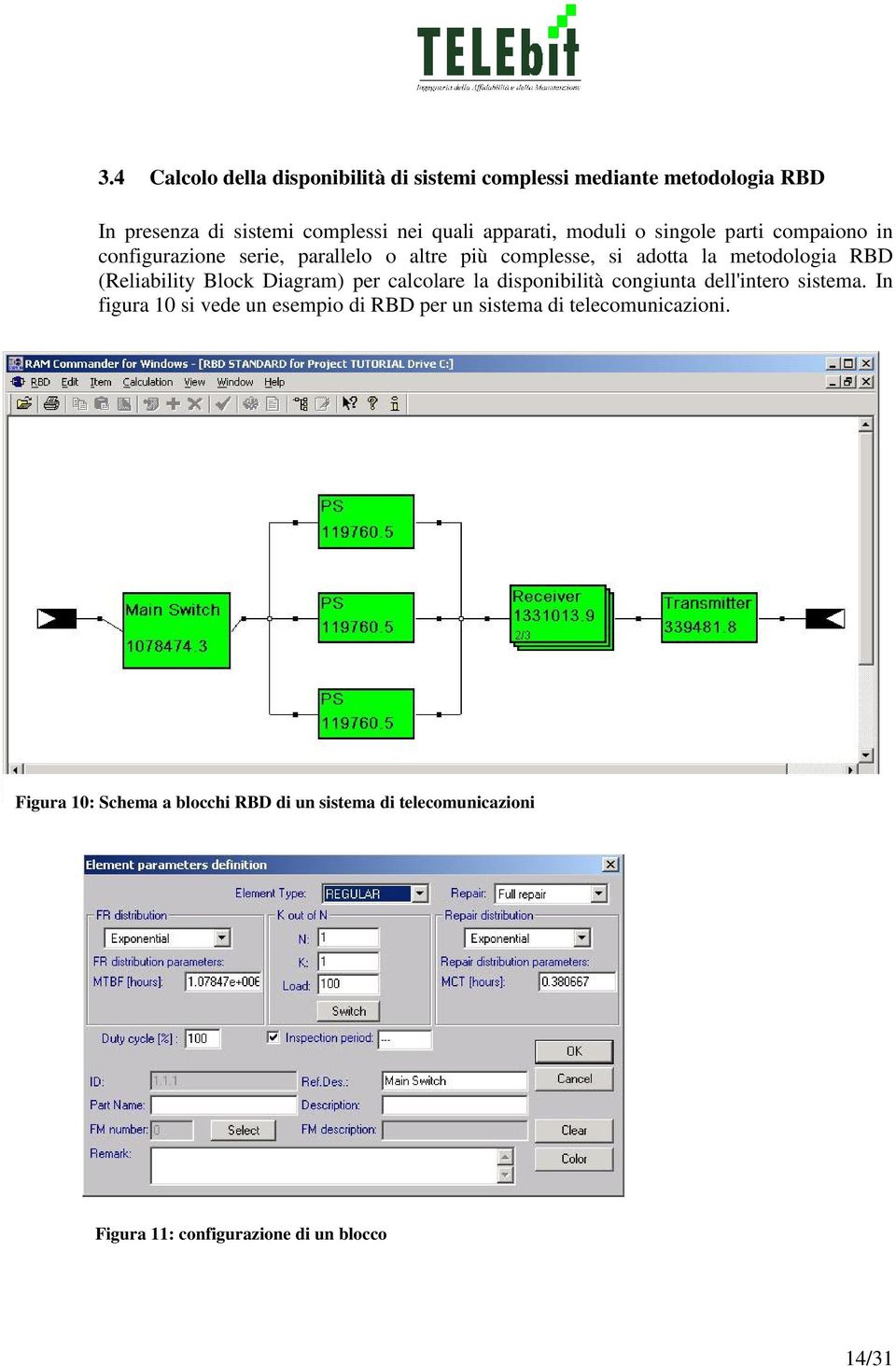 (Reliability Block Diagram) per calcolare la disponibilità congiunta dell'intero sistema.