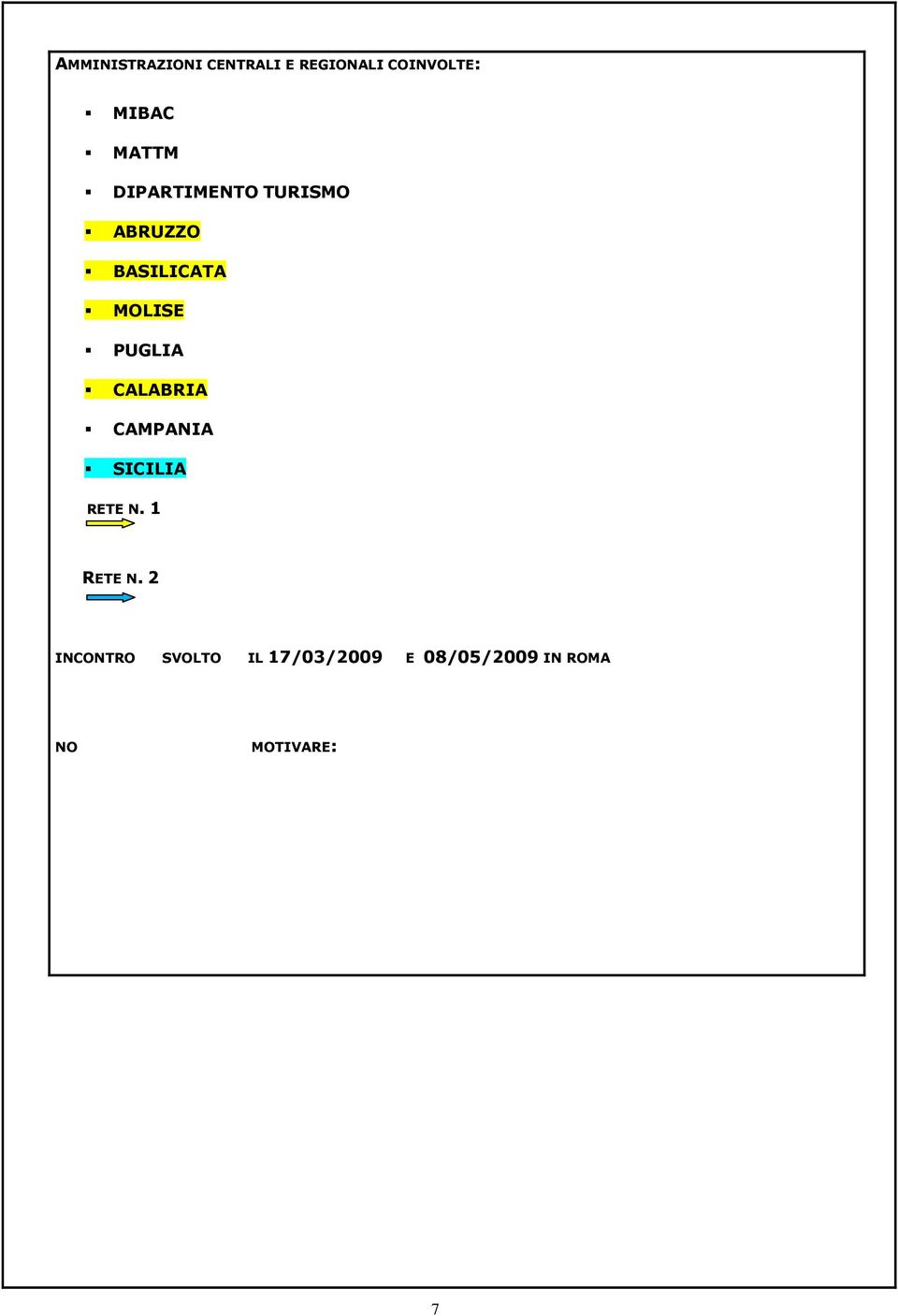 PUGLIA CALABRIA CAMPANIA SICILIA RETE N. 1 RETE N.