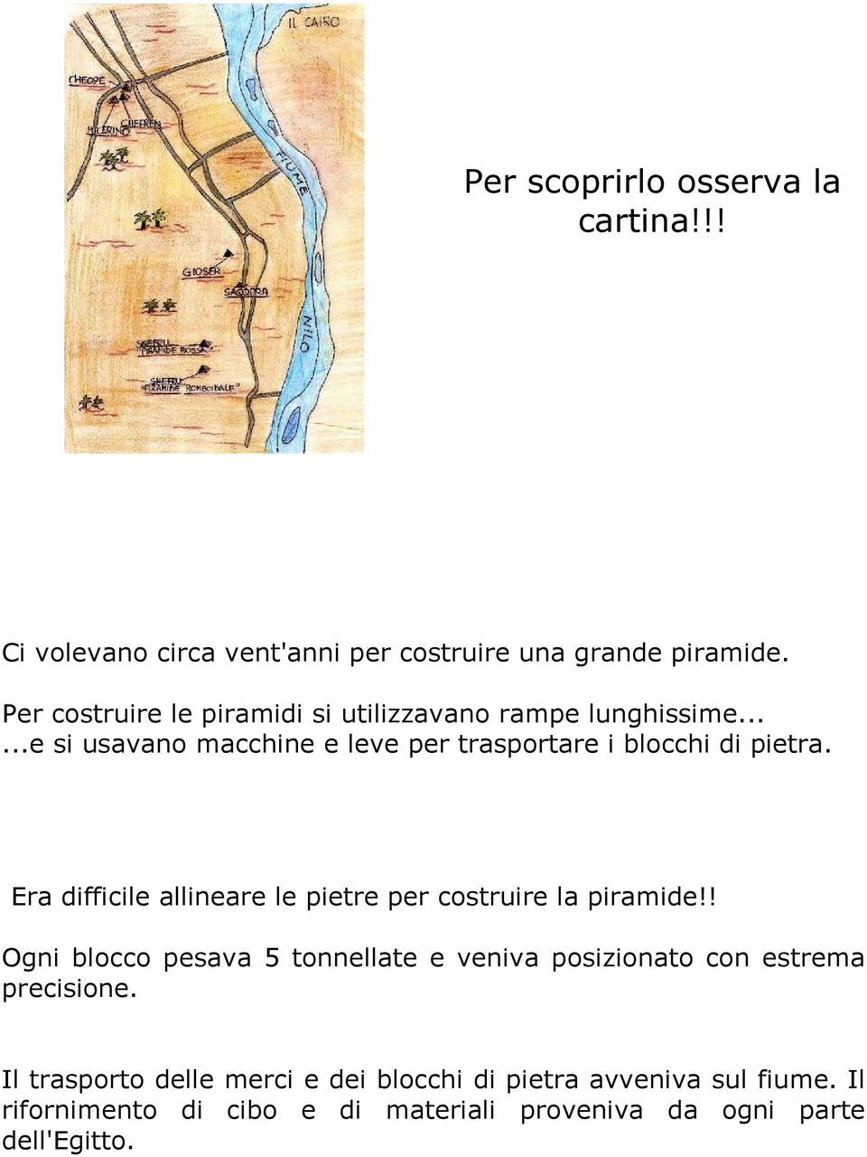 Era difficile allineare le pietre per costruire la piramide!